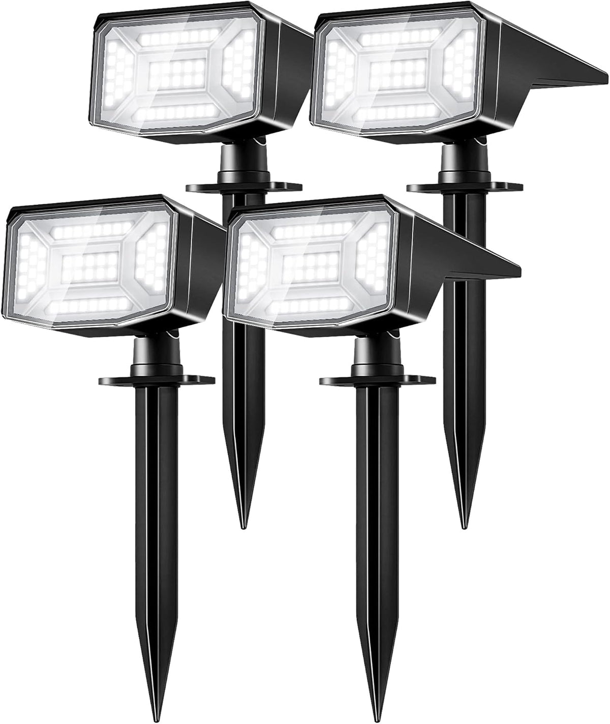 Otdair Solar Spot Lights Outdoor, IP65 50 LED Solar Spotlights Outdoor Waterproof, Solar Landscape Lights, 3 Modes Solar Outdoor Lights for Yard Driveway Porch Walkway, 4 Pack