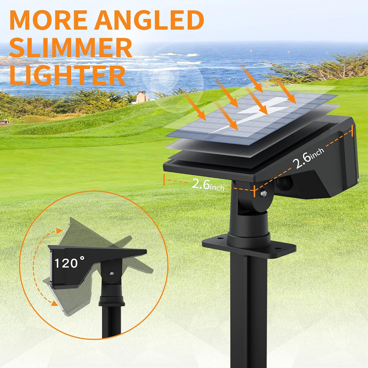 Otdair Solar Spot Lights Outdoor, IP65 50 LED Solar Spotlights Outdoor Waterproof, Solar Landscape Lights, 3 Modes Solar Outdoor Lights for Yard Driveway Porch Walkway, 4 Pack
