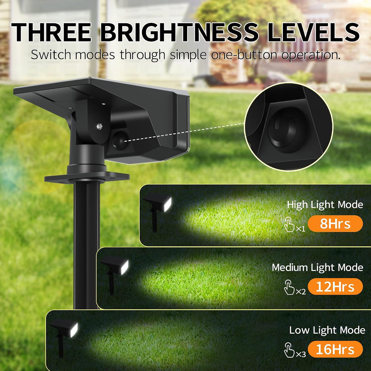 Otdair Solar Spot Lights Outdoor, IP65 50 LED Solar Spotlights Outdoor Waterproof, Solar Landscape Lights, 3 Modes Solar Outdoor Lights for Yard Driveway Porch Walkway, 4 Pack